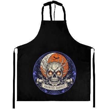 Discover Haunted Harvest Halloween Design Aprons
