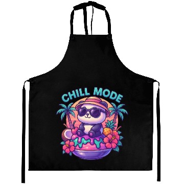 Discover Panda Chill Mode Summer Vibes Aprons
