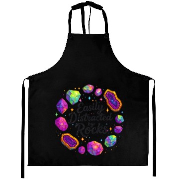 Discover Vibrant Cosmic Ruby Crystal Art Aprons
