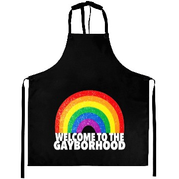 Discover GAYBORHOOD Gay Pride Parade colorful rainbow LGBTQ Aprons