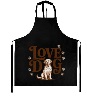 Discover Adorable Labrador Love Illustration Aprons