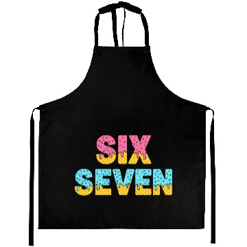 Discover 67 Six Seven Meme Funny Ice Cream Drip Waffle Cone Aprons