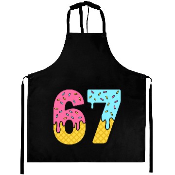 Discover Six Seven Meme Ice Cream Drip Waffle Cone Funny 67 Aprons