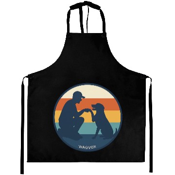 Discover Dog Dad Retro Sunset Badge Aprons | Wagvox