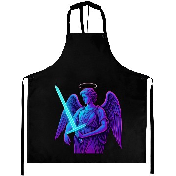 Discover Neon Angel Warrior Illustration Aprons