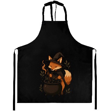 Discover Enchanting Witch Fox Vintage Design Aprons