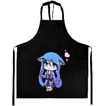 Discover Chibi Anthro Cat Witch Illustration Aprons