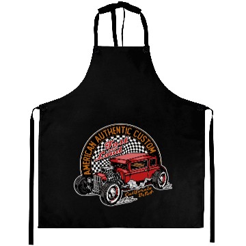 Discover Vintage Hot Rod Car Illustration Aprons