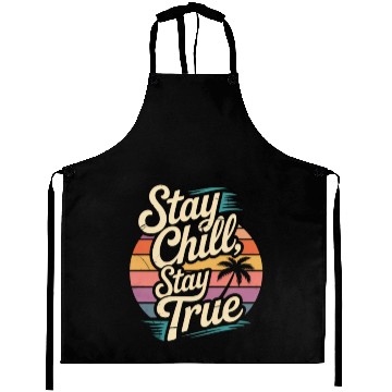 Discover Chill Vibes Sunset Illustration Aprons