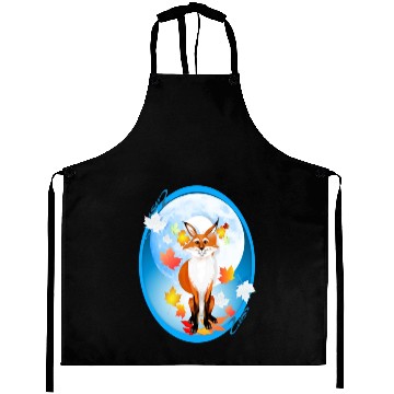 Discover Fall Fox and Wolf Moon-2 Aprons