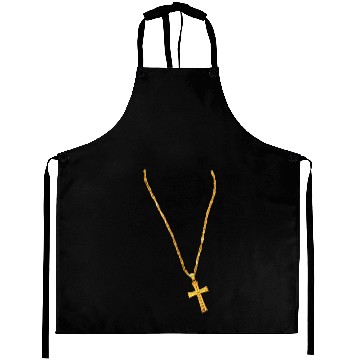 Discover Long Gold Chain and Cross Aprons