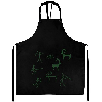 Discover Caveman hunting cave drawings Aprons