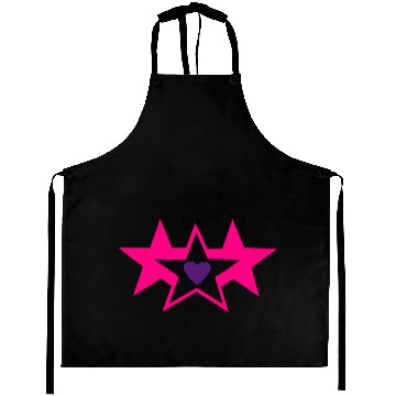Discover ♥★Lovely Heart Embraced by three Stars★♥ Aprons