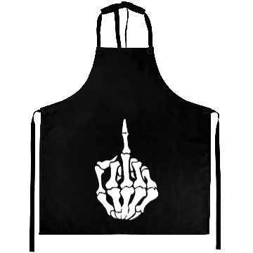 Discover Skeleton Middle Finger Aprons