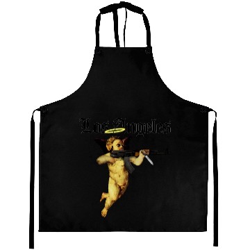 Discover Los Angeles Angel with AK 47 Aprons