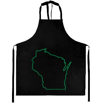 Discover Wisconsin State Outline Design Aprons