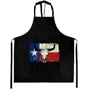 Discover Texas Bull Flag - Vintage Look Aprons