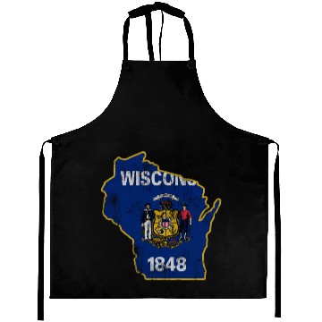 Discover Wisconsin State Flag Outline Aprons