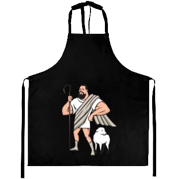 Discover Superhero Shepherd Sheep Standing Cartoon Aprons