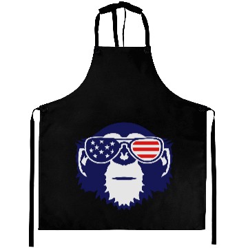Discover monkey bezel color american flag sun Aprons