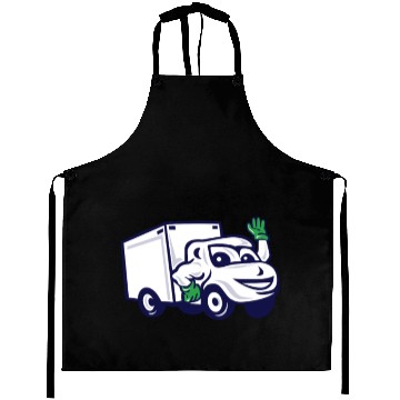 Discover Delivery Van Waving Cartoon Aprons