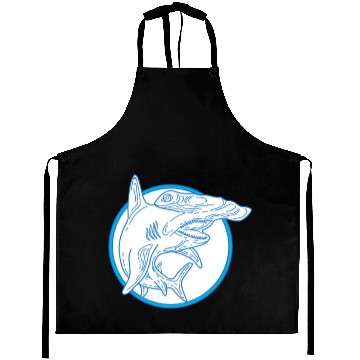 Discover Hammerhead Shark Circle Mono Line Aprons
