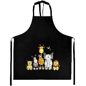 Discover Happy African Animal Team Aprons