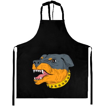 Discover Rottweiler Guard Dog Head Aggressive Drawing Aprons