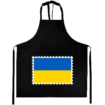 Discover Ukraine flag stamp Aprons
