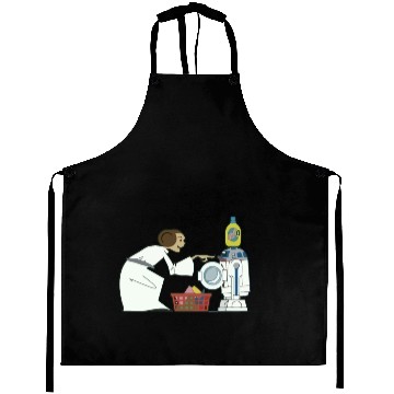 Discover Funny Star Wars r2d2 and Leia comic Aprons
