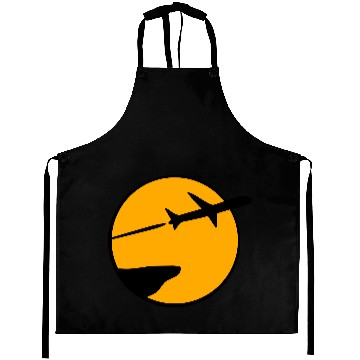 Discover cliff night moon sun dashed line paper airplane fo Aprons