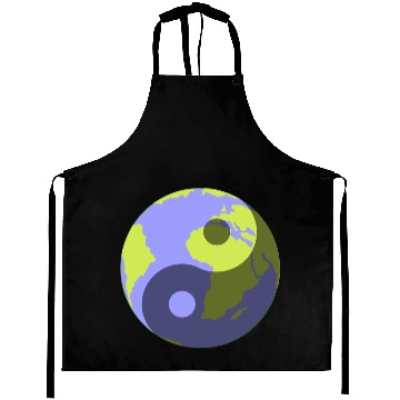 Discover Blue planet ying and yang Aprons
