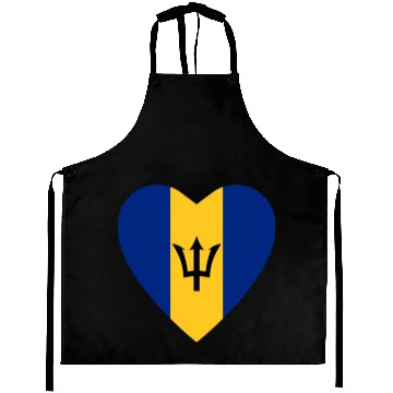 Discover Barbados Flag Heart Aprons