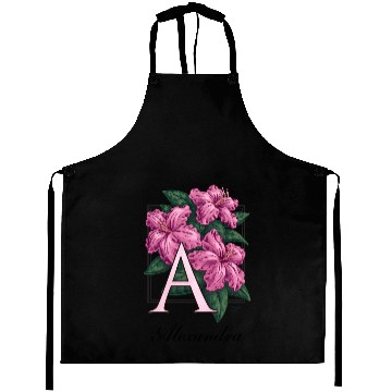 Discover A for Azalea Flower Monogram Aprons