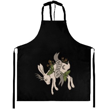 Discover Believe - Jackalope & Luna Moth Art Aprons