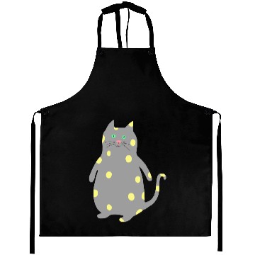 Discover Cute grey Spotted Cat Aprons