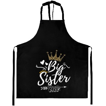 Discover Big Sister 2022 Leopard Print Promoted To Big Sist Aprons