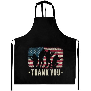 Discover Patriotic American Flag Thank You Veterans Day Aprons