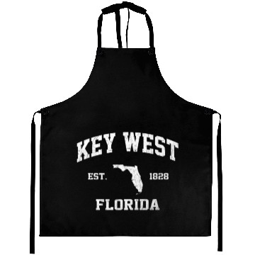 Discover Key West Florida FL Vintage State Athletic Style Aprons