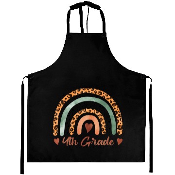 Discover 4Th Grade Teacher Leopard Rainbow Fourth Grade Tea Aprons