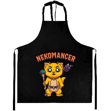 Discover Necomancer Necromancer With Wand Book Cat Aprons