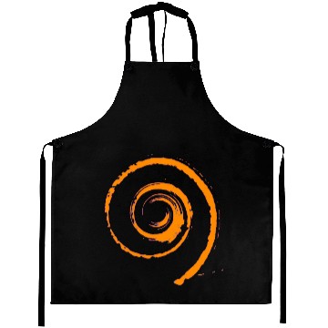 Discover Woman's Fleece with Tiled Orange Twirls on Back Aprons