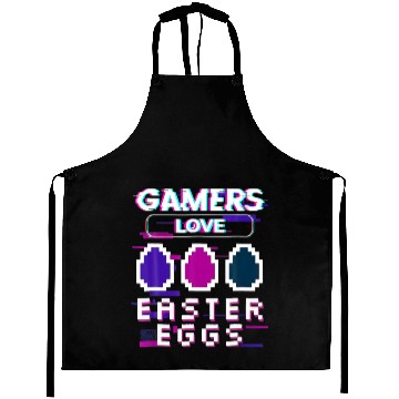 Discover Gamer Love Easter Egg Pixel Video Game Boy Easter Aprons