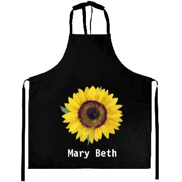 Discover Ray Of Sunshine Text Black Sunflower Personalized Aprons