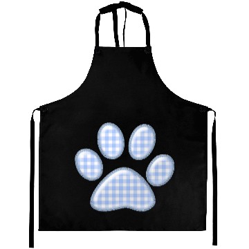 Discover gingham cat paw - blue Aprons