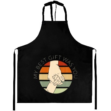 Discover Dad Cute Father And Son, My Best Gift Was You Retr Aprons