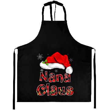 Discover Funny Santa Nana Claus Red Plaid Christmas Family Aprons