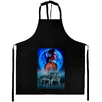 Discover girl and wolves Aprons