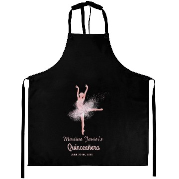 Discover Rose Gold Glitter Pink Quinceañera 15th Birthday Aprons