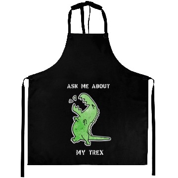 Discover Ask me about my trex funny sleeveless Aprons